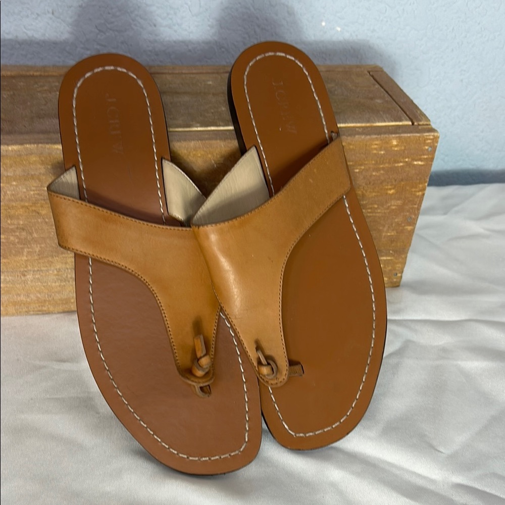 J. Crew Women's Tan Leather Sandals